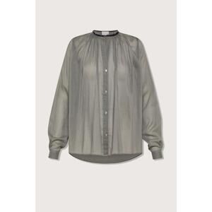 NEW FORTE FORTE women's silk-voile bohemian shirt in stone